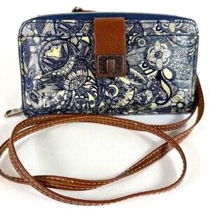 Sakroots  Artists Circle Navy/White Crossbody/Wallet Convertible with Strap
